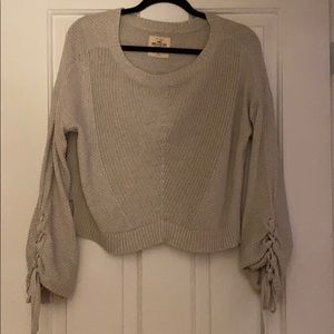 Hollister Tie-Sleeve Crew Neck Sweater - Sz S